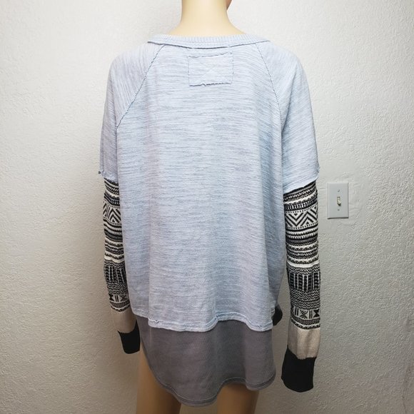 We The Free Layered Sleeve Cuff Cotton Sweater Thermal with Thumbhole - Picture 4 of 9